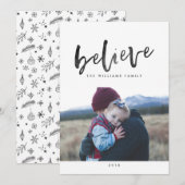 Pour Fêtes Annuelles Croyez les cartes photos de Noël (Devant / Derrière)