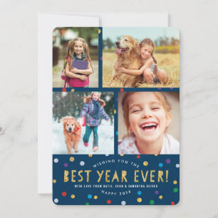Pour Fêtes Annuelles Cute Confetti Nouvel An Vacances Cartes photos
