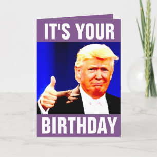 POUR FÊTES ANNUELLES DONALD TRUMP CARTES DE SALUT D'ANNIVERSAIRE