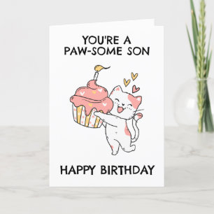 Pour Fêtes Annuelles drôle de chat fils cartes d'anniversaire