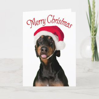 Pour Fêtes Annuelles Drôle Doberman Chien cartes de Noël