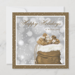 Pour Fêtes Annuelles Elégant couture or neige Cartes de fin de année he