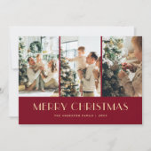 Pour Fêtes Annuelles Elégant moderne photo rouge Collage Cartes de Noël (Devant)