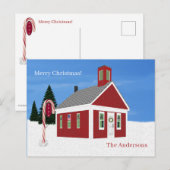 Pour Fêtes Annuelles Enseignant(s) Chritmas School House Cartes postale (Devant / Derrière)