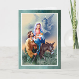 Pour Fêtes Annuelles Famille sainte religieuse 2 des cartes de Noël  