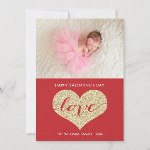 Pour Fêtes Annuelles Faux Parties scintillant Heart Cartes de Saint V