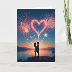 Pour Fêtes Annuelles Feux d'artifice d'amour 5 cartes