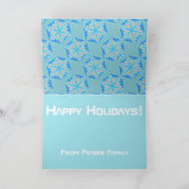 Pour Fêtes Annuelles Flocon de neige en cristal bleu Cartes saisonnière (Intérieur)