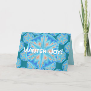Pour Fêtes Annuelles Flocon de neige en cristal bleu Cartes saisonnière
