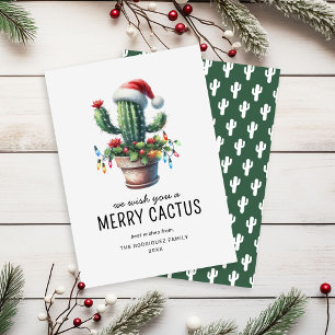 Pour Fêtes Annuelles Fun Cactus Cartes de fin de année de Noël