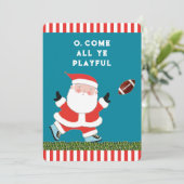 Pour Fêtes Annuelles Funny Football Cartes de fin de année de Noël (Debout devant)