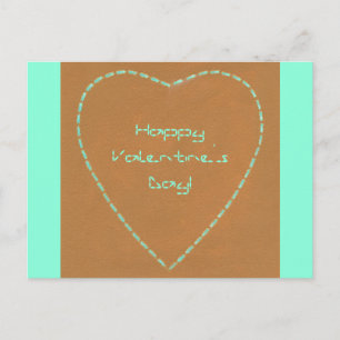 Pour Fêtes Annuelles Geek Broken Lines Green Heart Valentine Cartes pos