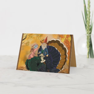 Pour Fêtes Annuelles Gnome sur Turquie Cartes d'action de grâces