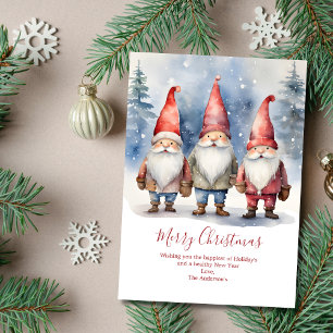 Pour Fêtes Annuelles Gnomes personnalisés Joyeuses cartes de Noël