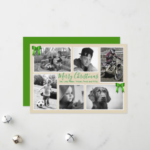 Pour Fêtes Annuelles Grand Famille Photo Collage de photos Cartes beige
