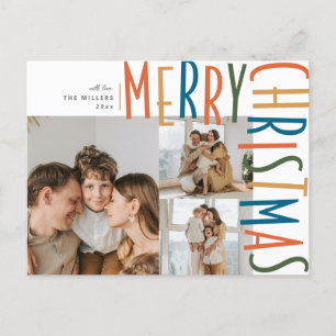 Pour Fêtes Annuelles Gras Type Trois photos Cartes de voeux de Noël