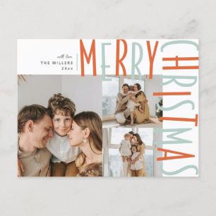 Pour Fêtes Annuelles Gras Type Trois photos Cartes de voeux de Noël