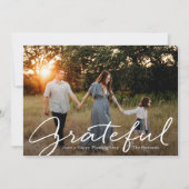 Pour Fêtes Annuelles Gratuit Script Thanksgiving Cartes photos (Devant)