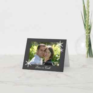 Pour Fêtes Annuelles Gris Personnalisé Photo Paix Cartes de Noël