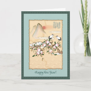 Pour Fêtes Annuelles Grues chinoises avec des cartes de Nouvel An en fl