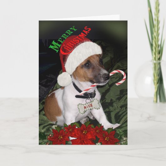Pour Fêtes Annuelles Jack Russell Naughty ou Nice Cartes (Devant)