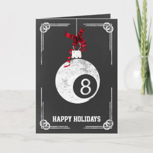 Pour Fêtes Annuelles joueur de billard de tableau noir Cartes de Noël
