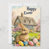 Pour Fêtes Annuelles Joyeuses Cartes De Lapin De Pâques (Devant)
