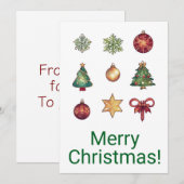 Pour Fêtes Annuelles Joyeuses cartes de Noël (Devant / Derrière)