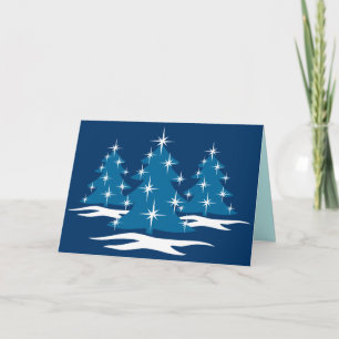 Pour Fêtes Annuelles Joyeuses cartes de vacances Classic Blue Cartes de