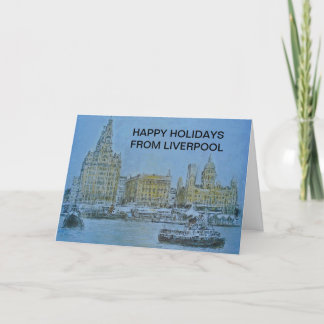 Pour Fêtes Annuelles Joyeuses Vacances Liverpool Cartes de Colin Carr-N