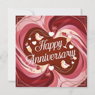 Pour Fêtes Annuelles Joyeux Mariage Anniversaire Cartes Élégant
