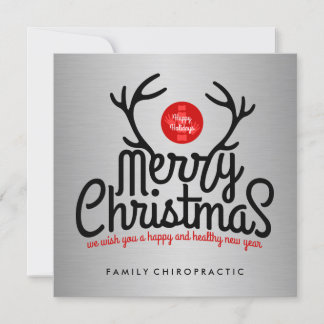 Pour Fêtes Annuelles Joyeux Noël Antlers Chiropratique Cartes plates
