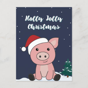 Pour Fêtes Annuelles Joyeux Noël aux cochons Animaux Fête Cartes de vœu