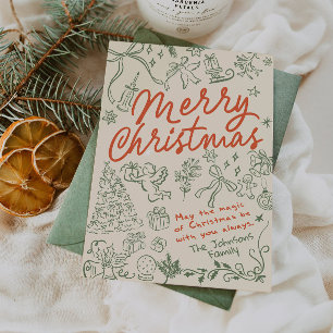 Pour Fêtes Annuelles Joyeux Noël Cartes de Noël dessinées à la main