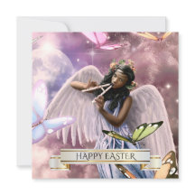 Joyeux Pâques. Angel avec Cartes à Papillons