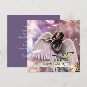 Pour Fêtes Annuelles Joyeux Pâques. Angel avec Cartes à Papillons