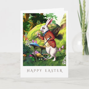 Pour Fêtes Annuelles Lapin blanc Cartes de Pâques "Alice au pays des