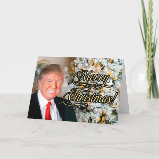 Pour Fêtes Annuelles Le président Donald Trump Joyeuses cartes de Noël (Devant)