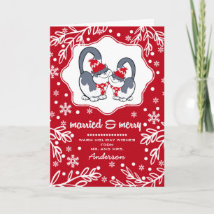 Pour Fêtes Annuelles Marié & Joyeux. Cartes de Noël Funny Kittens