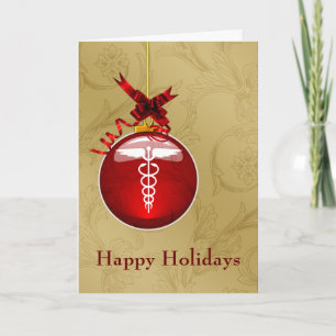 Pour Fêtes Annuelles médecin caducée signe les cartes de Noël