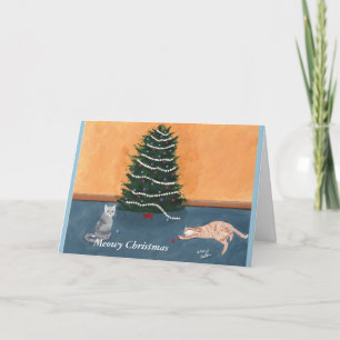 Pour Fêtes Annuelles Meowy Christmas Cats sous les trois cartes de voeu