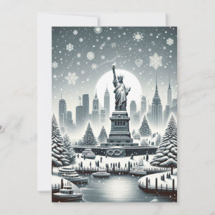 Pour Fêtes Annuelles "New York Holiday Elegance. Cartes personnalisable