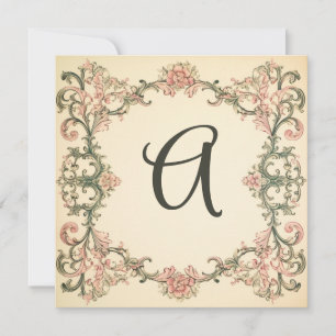 Pour Fêtes Annuelles New York Rose & Finch Green Monogrammes Cartes pou