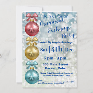 Pour Fêtes Annuelles Noël Ornement Fête Fête Cartes d'invitation