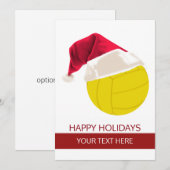 Pour Fêtes Annuelles Noël volleyball Ball Santa Hat Cartes de voeux (Devant / Derrière)