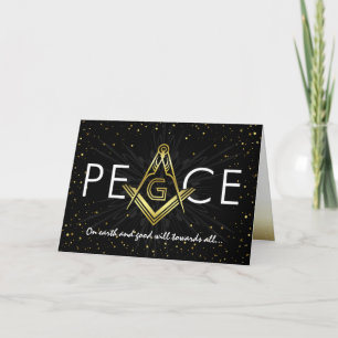 Pour Fêtes Annuelles Noir et cartes de Noël maçonniques de vacances