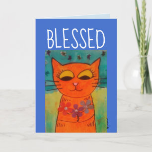 POUR FÊTES ANNUELLES ORANGE CAT ART BÉNÉFICIE DE CARTES DE GRÂCE