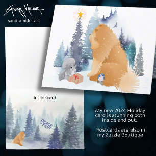 Pour Fêtes Annuelles PAIX  Chow chien vacances cartes artistiques VOIR 