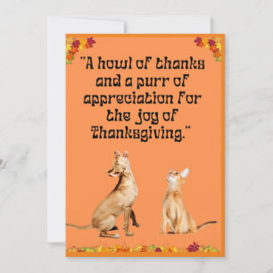 Pour Fêtes Annuelles Paws et Merci : Cartes d'Action de grâce