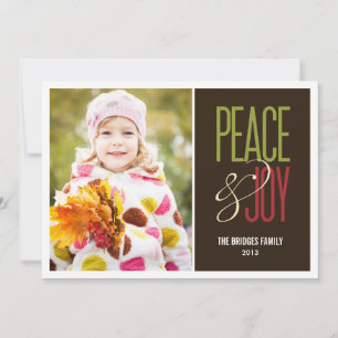 Pour Fêtes Annuelles Peace & Joy Cartes photos de vacances
